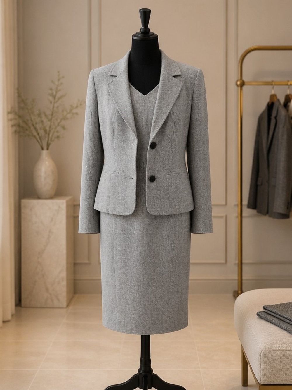 Kasper 2PC Dress and Blazer Suit Women’s Size 8 Gray